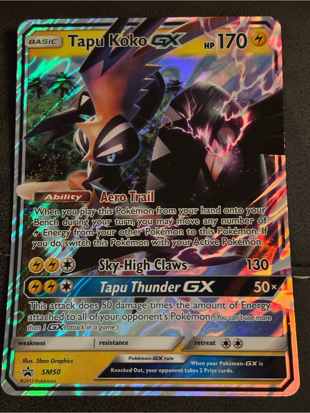 Tapu Koko JUMBO GX Holo Pokemon Card